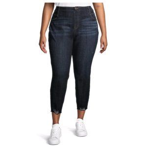 Terra & Sky Women's Plus 0X Pull On Denim Capri
